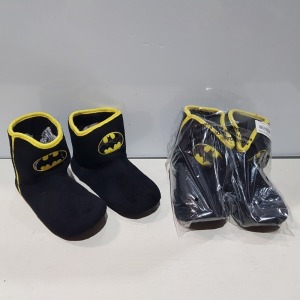 60 X BRAND NEW FACTORY SEALED BATMAN MENS BOOT SLIPPER IN RATIO 7-12 SIZE - IN 5 LARGE BOXES