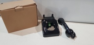 48 X BRAND NEW GPO 746 WALL PHONES IN BLACK IN 4 BOXES