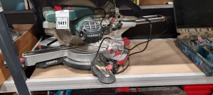 1 X METABO KGS 254 M MITRE SAW - 240V - WITH METABO KSU 401 TABLE STAND