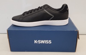 15 X BRAND NEW K.SWISS MEMORY FOAM TRAINERS IN MIXED COLOURS BLACK/ CHARCOAL/ WHITE ALL IN UK SIZE 8.5