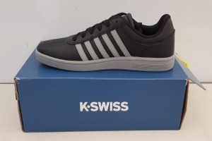 15 X BRAND NEW K.SWISS MEMORY FOAM TRAINERS IN MIXED COLOURS BLACK/ NATURAL GREY ALL IN UK SIZE 8