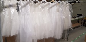 10 X PIECE BRAND NEW MIXED LINZI JAY KIDS COMMUNION DRESS LOT TO INCLUDE - SPARKLE TULLE WHITE DRESS - PLAIN WHITE DRESS FLOWER GIRL WHITE DRESS ALL IN VARIOUS SIZES *** NOTE: ASSETS LOCATED IN BLACKBURN - COLLECT IN PERSON ONLY - BOOK SEPARATE COLLECTION