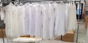 10 X PIECE BRAND NEW MIXED LINZI JAY KIDS COMMUNION DRESS LOT TO INCLUDE POLKA DOT BALLOON DRESS IN WHITE - SCATTERED PEARL DRESS - LONG SLEEVE DRESS IN WHITE - SCARLET DRESS IN WHITE ETC ALL IN VARIOUS SIZES *** NOTE: ASSETS LOCATED IN BLACKBURN - COLLEC