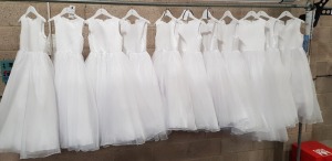 11 X BRAND NEW LINZI JAY KIDS WHITE RM COMMUNION DRESSES IN VARIOUS SIZES *** NOTE: ASSETS LOCATED IN BLACKBURN - COLLECT IN PERSON ONLY - BOOK SEPARATE COLLECTION TIME ***