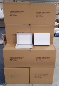 240 X BRAND NEW LINZI JAY PLAIN WHITE VEIL BOXES IN 20 BOXES *** NOTE: ASSETS LOCATED IN BLACKBURN - COLLECT IN PERSON ONLY - BOOK SEPARATE COLLECTION TIME ***