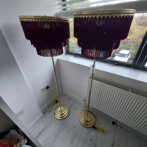 2 X GOLD COLOURED LAMPS *** NOTE: ASSETS LOCATED IN BLACKBURN - COLLECT IN PERSON ONLY - BOOK SEPARATE COLLECTION TIME ***