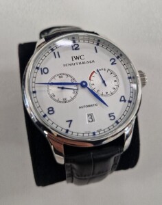 IWC PRE-OWNED GENTS PORTUGUESE 7 DAY STEEL STRAP WATCH NO BOX OR PAPERS *** NOTE: RELISTED FROM PREVIOUS SALE ON BEHALF OF DEFAULTER ***