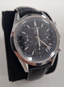 TAG HEUER CARRERA STEEL CHRONOGRAPH STRAP WATCH CV2110 TD6722 NO BOX OR PAPERS *** NOTE: RELISTED FROM PREVIOUS SALE ON BEHALF OF DEFAULTER ***