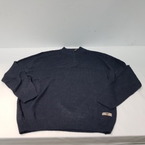 10 X BRAND NEW D555 JUMPERS IN NAVY MARL IN MIXED SIZES UK 2XL , 3XL , 4XL AND 5XL IN ONE TRAY (TRAY NOT INCLUDED)