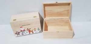 33 X BRAND NEW WOODEN CHRISTMAS EVE GIFT BOXES