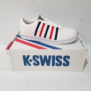 12 X BRAND NEW K.SWISS MEMORY FOAM TRAINERS IN SIZE UK8 AND ALL IN WHITE/MIXED