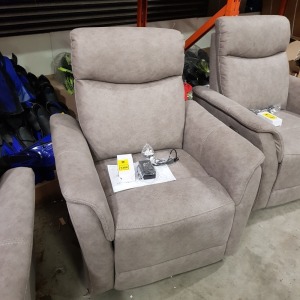 1 X MORTIMER 1 SEATER ELECTRIC RECLINER WITH USB PORT IN TAUPE