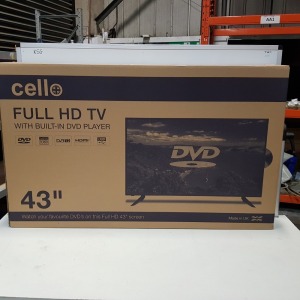 1 X CELLO 43 INCH FULL HD TV WITH BUILT IN DVD PLAYER (A- GRADE)