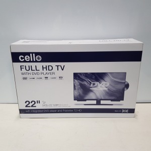 1 X CELLO 22 INCH FULL HD TV WITH DVD PLAYER (A- GRADE)