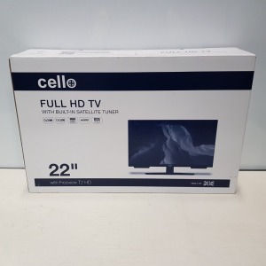 1 X CELLO 22 INCH FULL HD TV WITH BUILT IN SATELLITE TUNER (A- GRADE)