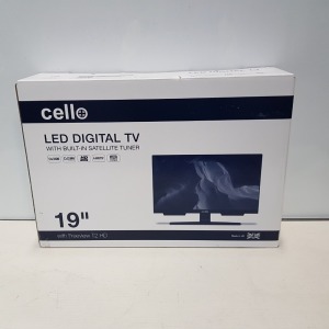 1 X CELLO 19 INCH FULL HD TV WITH BUILT IN SATELLITE TUNER (A- GRADE)