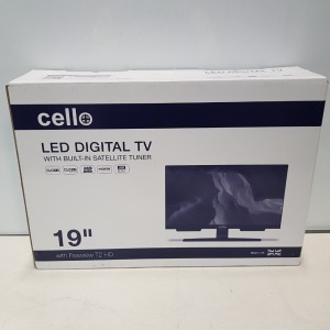 1 X CELLO 19 INCH FULL HD TV WITH BUILT IN SATELLITE TUNER (A- GRADE)