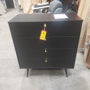 1 X BARCELONA 4 DRAWER CHEST IN BLACK SIZE L 70 , D 40 , H 90 ( NOTE CUSTOMER RETURNS ALREADY BUILT )