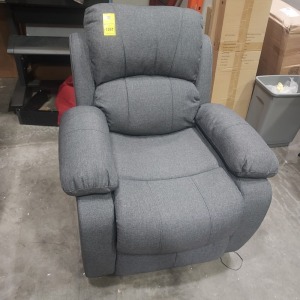 1 X MANUAL RECLINER CHAIR IN GREY FABRIC