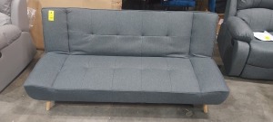 1 X STUDIO SOFA BED IN GREY FABRIC SIZE L 190 , D 110 , H 40CM