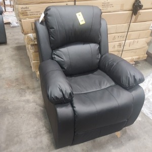 1 X STUDIO BANBURY FAUX LEATHER ARMCHAIR IN BLACK