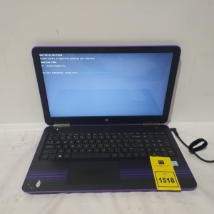 1 X HP PAVILLION LAPTOP - INTEL CORE I3-6100U 2.3GHZ - NO HDD - 8GB RAM WITH CHARGER