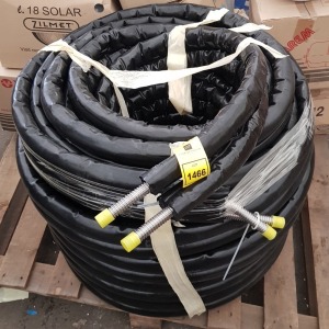 1 X FLEXIBLE CORRUGATED STAINLESS STEEL EPDM - PRE INSULATED DOUBLE SOLAR HOSE WITH SEAMLESS JACKETING - 30 M ROLL