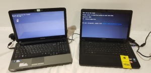 2 X LAPTOPS LOT CONTAINING 1 COMPAQ CQ57 LAPTOP - NO O/S WITH CHARGER AND 1 SAMSUNG R540 LAPTOP - 250GB HDD - NO O/S WITH CHARGER