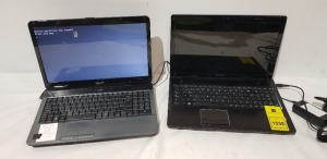 2 X LAPTOPS LOT CONTAINING 1 LENOVO G570 LAPTOP - INTEL CORE I5 - NO O/S WITH CHARGER AND 1 ACER 553L - NO O/S WITH CHARGER