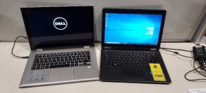 2 X LAPTOPS LOT CONTAINING 1 DELL LATITUDE E7250 LAPTOP - INTEL CORE I5 - 5300U - 128GB SSD HHD - 16GB RAM - WINDOWS 10 PRO WITH CHARGER AND 1 DELL INSPIRON 7359 2 IN 1 LAPTOP / TABLET TOUCH SCREEN - INTEL CORE I7 - 6500U - LED BACKLIT KEYBOARD - WINDOWS 