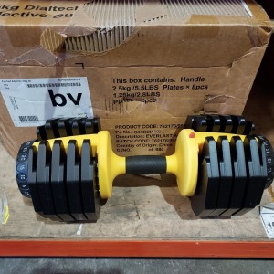 2 X EVERLAST 25KG DIALTECH SELECTIVE ADJUSTABLE DUMBBELL SET IN 2 BOXES