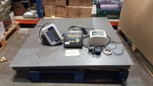 1 X INDUSTRIAL PALLET WEIGHING PLATFORM WITH DIGITAL CONTROL UNIT AND POWER LEAD