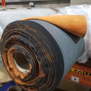 1 X BRAND NEW TOKYO FABRIC ROLL IN PLUSH BURNT ORANGE COLOUR WIDTH 143 CM LENGTH 41.0M