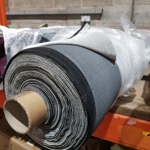 1 X BRAND NEW TOKYO FABRIC ROLL IN PLUSH SILVER COLOUR WIDTH 143 CM LENGTH 40.4 M