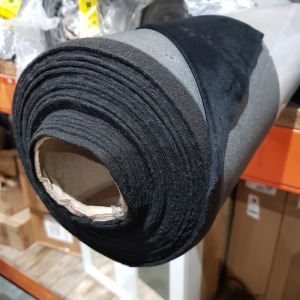 1 X BRAND NEW TOKYO FABRIC ROLL IN PLUSH EBONY COLOUR WIDTH 143 CM LENGTH 18.0 M