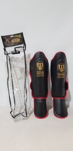 45 X BRAND NEW MASTERS FIGHT EQUIPMENT - SHIN AND FOOT PROTECTORS - IN VARIOUS SIZES TO INCLUDE XL / L / MM/ XS /XXS - IN 5 BOXES