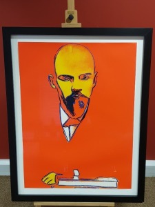 ANDY WARHOL (1928 - 1987) SCREEN PRINT ON WHITE PAPER RED LENIN 39 x 29 INCH (99 X 74CM)