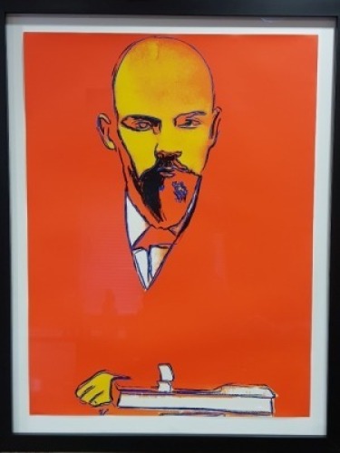 ANDY WARHOL (1928 - 1987) SCREEN PRINT ON WHITE PAPER RED LENIN 39 x 29 ...
