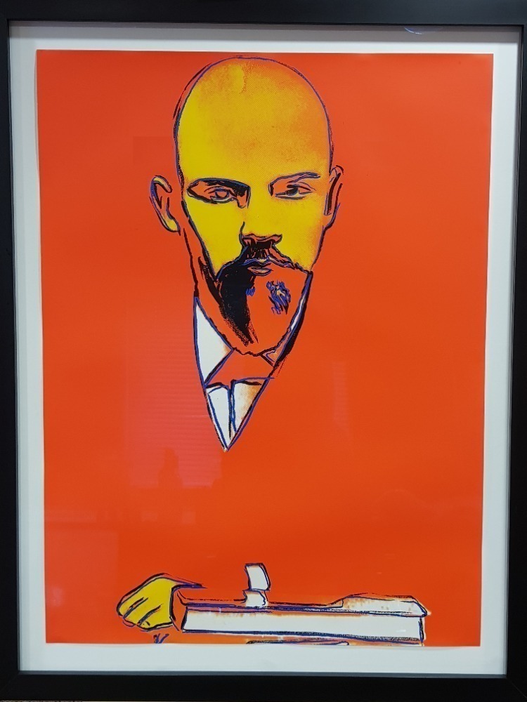 ANDY WARHOL (1928 - 1987) SCREEN PRINT ON WHITE PAPER RED LENIN 39 x 29 ...
