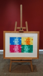 ANDY WARHOL (1928 - 1987) COLOURED LITHOGRAPH SELF POTRAIT - FOUR IMAGES IN DIFFERENT COLOURS SIGNED WITH INITIALS A.W DATED (1966) AND NUMBERED IN PEN LIMITED EDITION NO 93/99 16 X 23 1/2 INCH (41 X 59.5CM) (IMAGE)