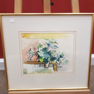 H. SKLAIR (B. 1928) WATERCOLOUR DRAWING 'IVY PLANT' SIGNED LOWER RIGHT 11 X 13 1/2 INCH (28 X 34CM)