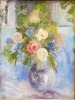 UNATTRIBUTED OIL PAINTING ON CANVAS VASE OF ROSES 15 1/2 X 11 3/4 INCH (39.4 X 29.9 CM) - 2
