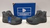 20 X BRAND NEW DONNAY SUEDE HI SN99 BOOTS IN GREY/BLACK ALL IN SIZE UK 9 IN 4 BOXES (PLEASE NOTE - ALTHOUGH MOST BOXES ARE FACTORY SEALED WE HAVE IDENTIFIED SOME MINOR MANUFACTURING IMPERFECTIONS ON EXAMINATION - SEE SUPPLEMENTARY IMAGE & BID ACCORDINGLY)