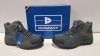 20 X BRAND NEW DONNAY SUEDE HI SN99 BOOTS IN GREY/BLACK ALL IN SIZE UK 9 IN 4 BOXES (PLEASE NOTE - ALTHOUGH MOST BOXES ARE FACTORY SEALED WE HAVE IDENTIFIED SOME MINOR MANUFACTURING IMPERFECTIONS ON EXAMINATION - SEE SUPPLEMENTARY IMAGE & BID ACCORDINGLY)