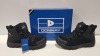 20 X BRAND NEW DONNAY SUEDE HI SN99 BOOTS IN BLACK ALL IN SIZE UK 9 IN 4 BOXES (PLEASE NOTE - ALTHOUGH MOST BOXES ARE FACTORY SEALED WE HAVE IDENTIFIED SOME MINOR MANUFACTURING IMPERFECTIONS ON EXAMINATION - SEE SUPPLEMENTARY IMAGE & BID ACCORDINGLY)