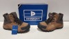 20 X BRAND NEW DONNAY SUEDE HI SN99 BOOTS IN BROWN/ BLACK ALL IN SIZE UK 8 IN 4 BOXES (PLEASE NOTE - ALTHOUGH MOST BOXES ARE FACTORY SEALED WE HAVE IDENTIFIED SOME MINOR MANUFACTURING IMPERFECTIONS ON EXAMINATION - SEE SUPPLEMENTARY IMAGE & BID ACCORDINGL