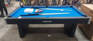 1 X RILEY 7FT POOLTABLE ( PLEASE NOTE THIS IS CUSTOMER RETURN SOME DAMAGE ON CORNERS BUT STILL USEABLE)