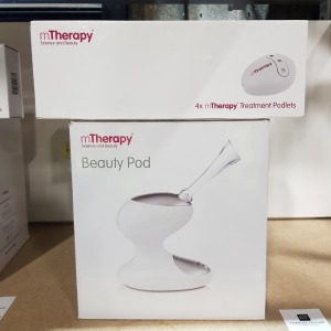 1 X BRAND NEW M-THERAPY BEAUTY PODS - FACIAL STEAMER TREATMENT PLUS 4 X BRAND NEW M-THERAPY TREATMENT PODLETS WITH SELF CLEANING CYCLE