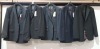 5 X BRAND NEW MIXED BLAZERS LOT CONTAINING 3 RACING GREEN IN NAVY BLUE , GREY AND BLACK IN SIZES 46 LONG , 40 LONG AND 38R , 2 PIERRE CARDIN IN BLACK IN SIZE 40R AND 46R