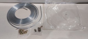 60 X BRAND NEW 25 FT COIL OF ZINZ STEEL BRAKE LINE TUBING KIT 3/16 INCH WITH END FITTINGS - IN 1 BOX - ALL INDIVIDUALLY PACKED